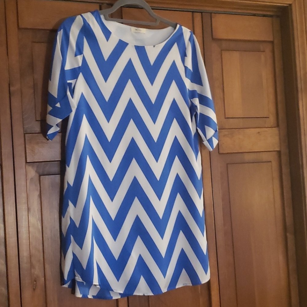Short Chevron T-Shirt Dress